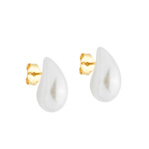 Brinco Dourado de Pérola em formato de Gota