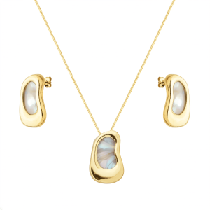 Conjunto Dourado Orgânico Madrepérola